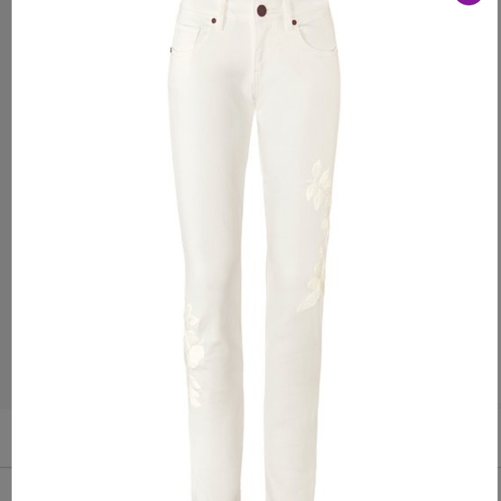 Cabi slim boyfriend white jeans